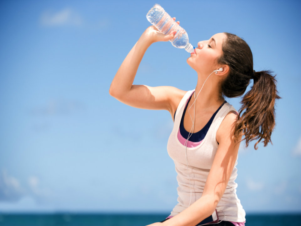 Girl drinking water