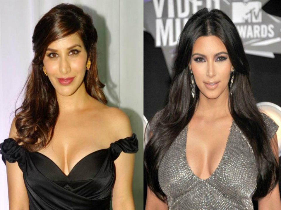 Sophie Choudry and Kim Kardashian