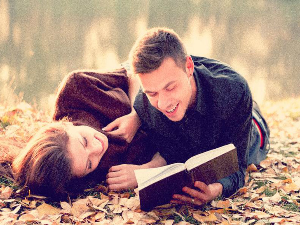 relationship couple reading book