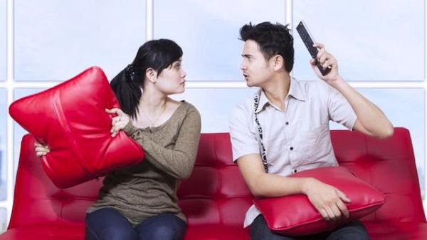 Couples Fighting Over Remote